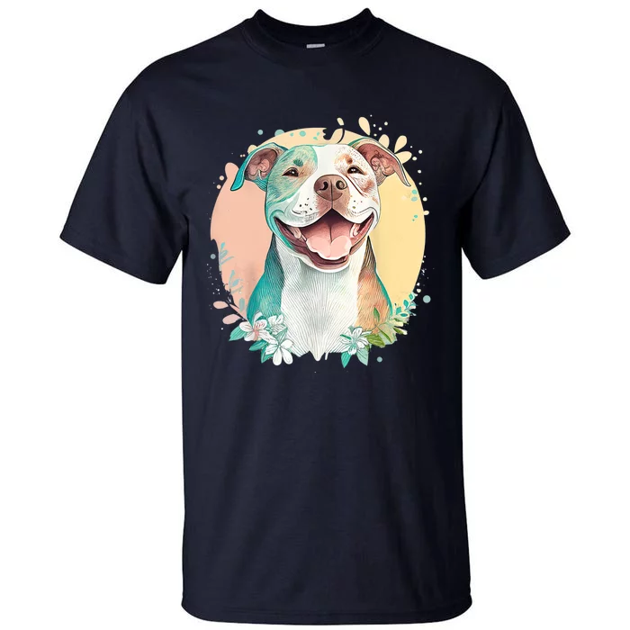 Pit Bull Mom Dog Lover Colorful Artistic Pitbull Owner Tall T-Shirt