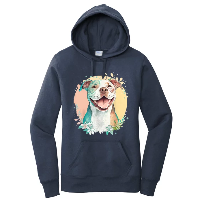 Pit Bull Mom Dog Lover Colorful Artistic Pitbull Owner Women's Pullover Hoodie