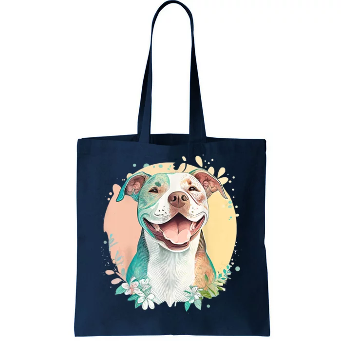 Pit Bull Mom Dog Lover Colorful Artistic Pitbull Owner Tote Bag