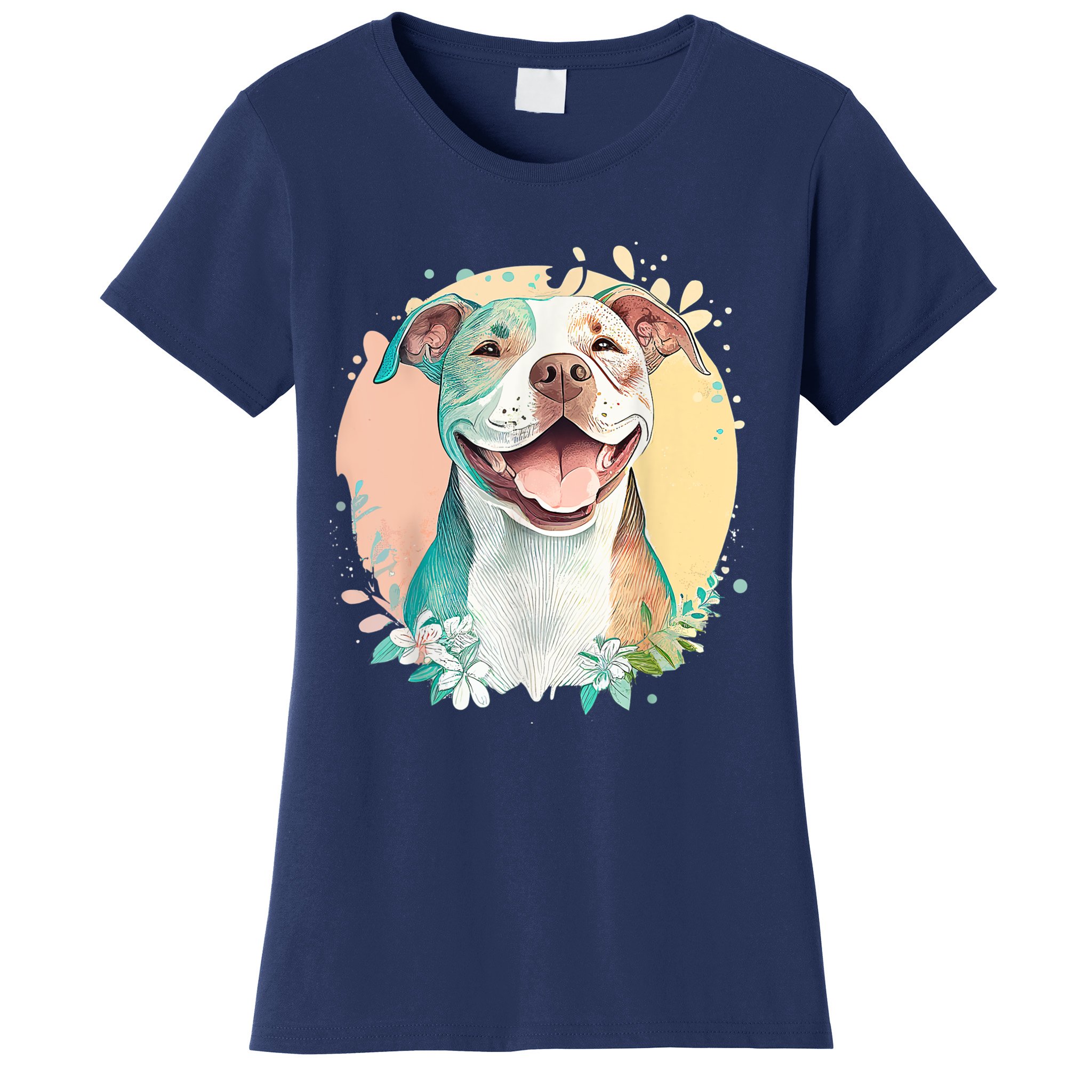 Womens Pitbull Mom Pit Bull Dog V-Neck T-Shirt