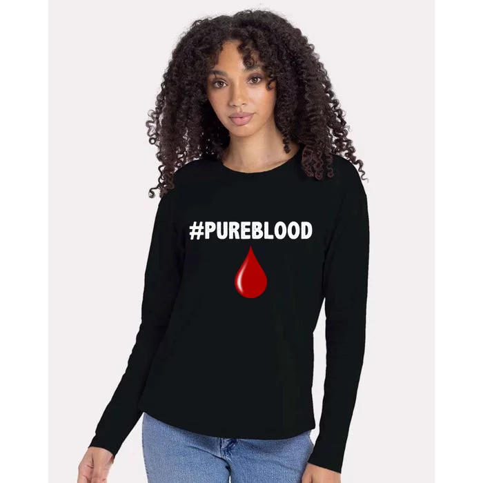 Pure Blood Movement Womens Cotton Relaxed Long Sleeve T-Shirt