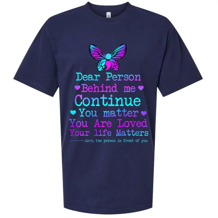 Person Behind Me Suicide Prevention & Depression Awareness Sueded Cloud Jersey T-Shirt