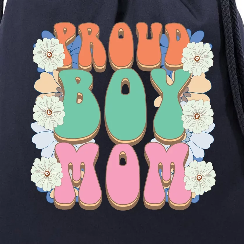 Proud Boy Mom Drawstring Bag