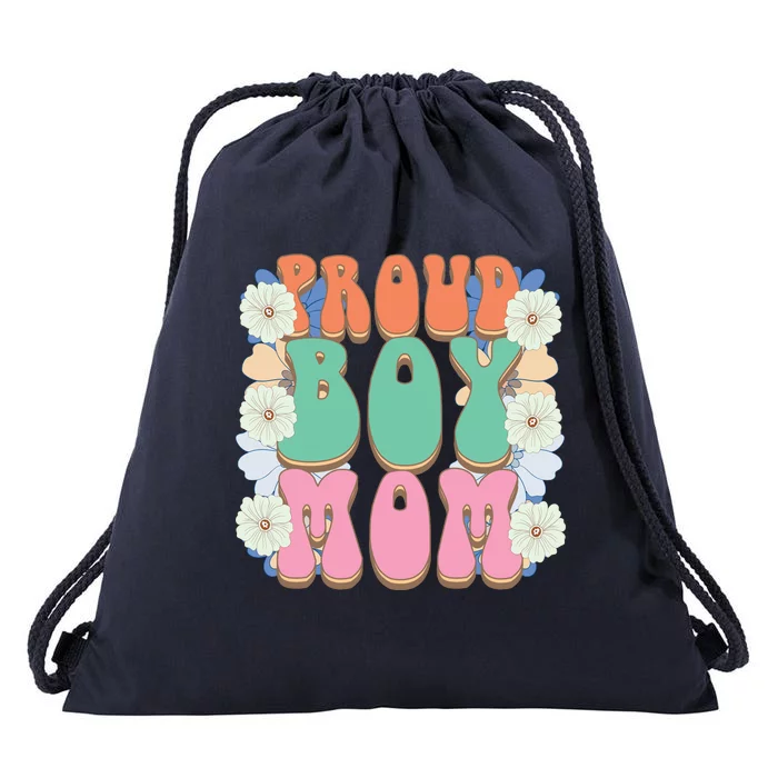 Proud Boy Mom Drawstring Bag