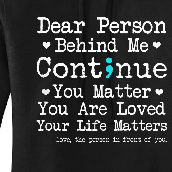 Person Behind Me Suicide Prevention & Depression Awareness Women's Pullover Hoodie