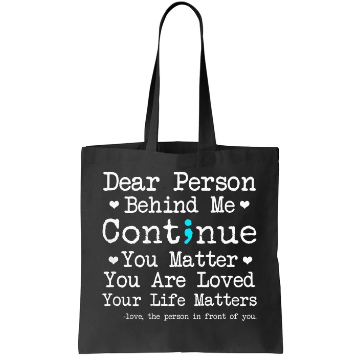 Person Behind Me Suicide Prevention & Depression Awareness Tote Bag