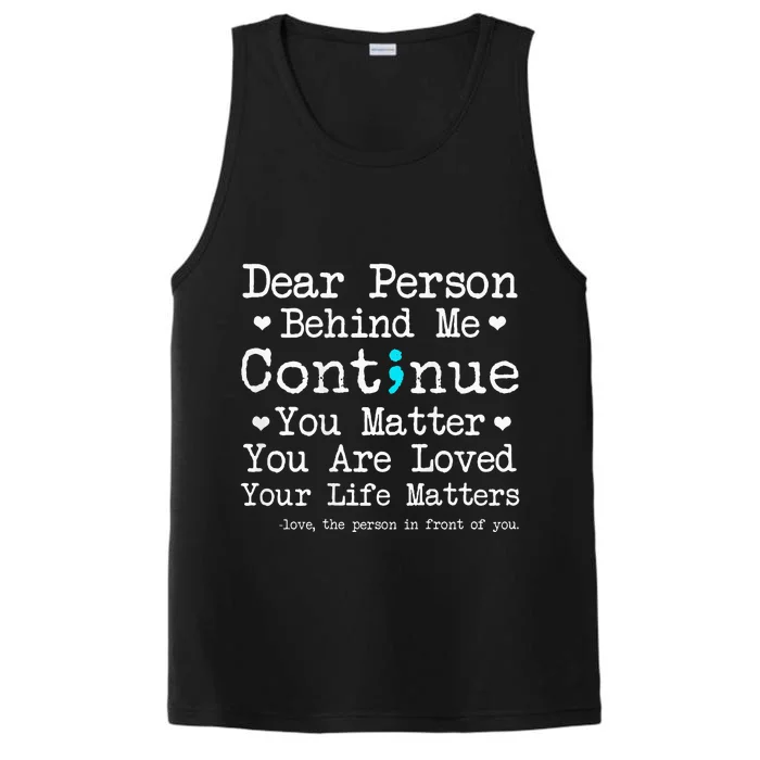 Person Behind Me Suicide Prevention & Depression Awareness Performance Tank