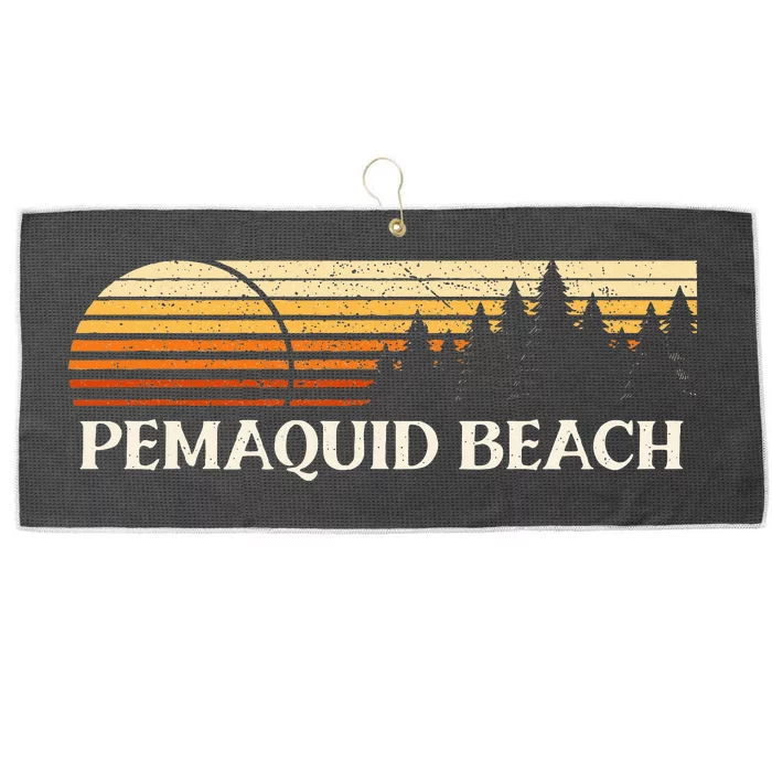 Pemaquid Beach Me Vintage Evergreen Sunset Eighties Retro Large Microfiber Waffle Golf Towel