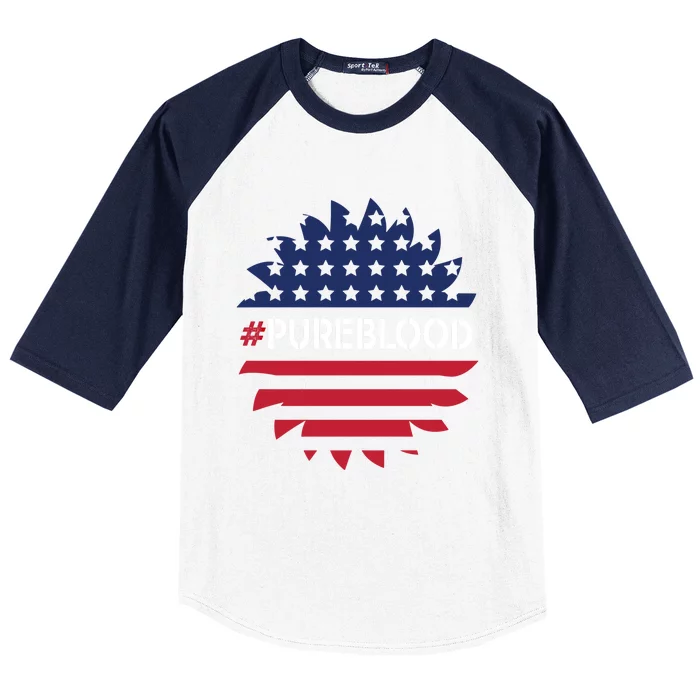 Pure Blood Movet #Pureblood Freedom Flag Gift Baseball Sleeve Shirt