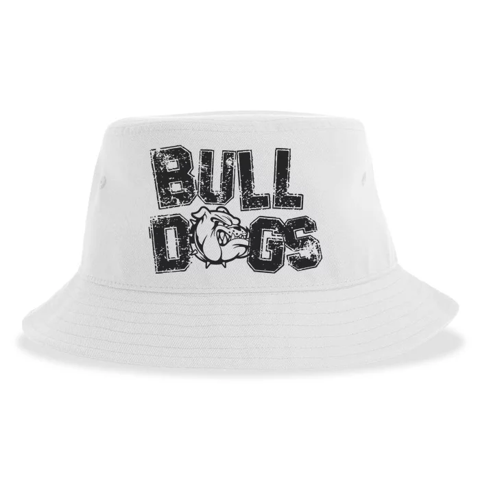 Preppy Bulldog Mascot Sustainable Bucket Hat