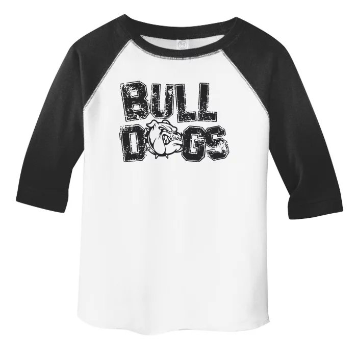 Preppy Bulldog Mascot Toddler Fine Jersey T-Shirt