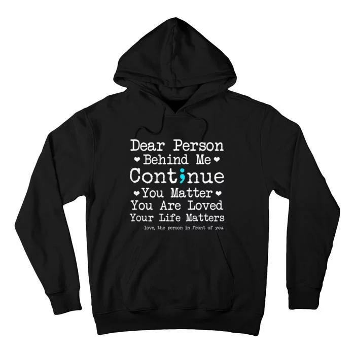 Person Behind Me Suicide Prevention & Depression Awareness Tall Hoodie