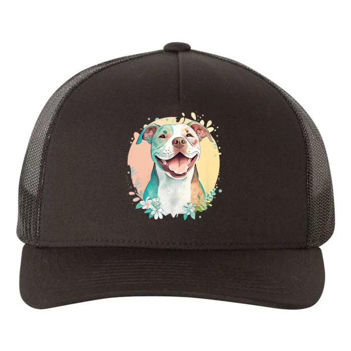 Pit Bull Mom Dog Lover Colorful Artistic Pitbull Owner Women Yupoong Adult 5-Panel Trucker Hat