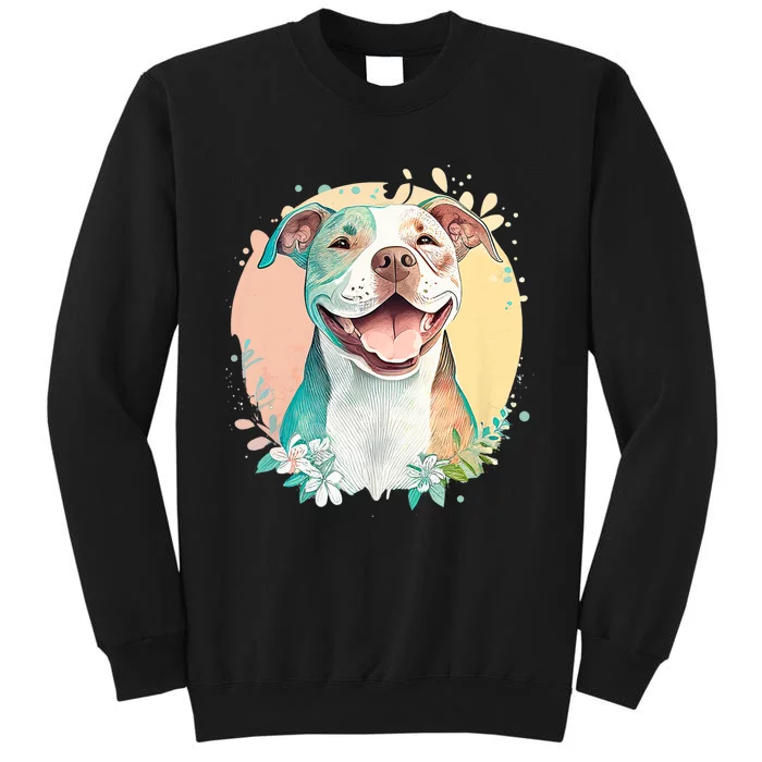 Pit Bull Mom Dog Lover Colorful Artistic Pitbull Owner Women Sweatshirt