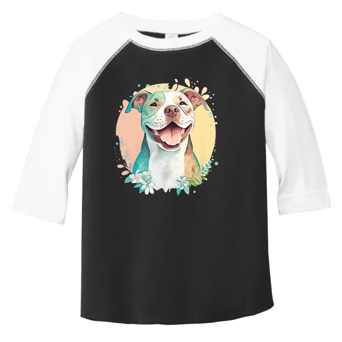 Pit Bull Mom Dog Lover Colorful Artistic Pitbull Owner Women Toddler Fine Jersey T-Shirt