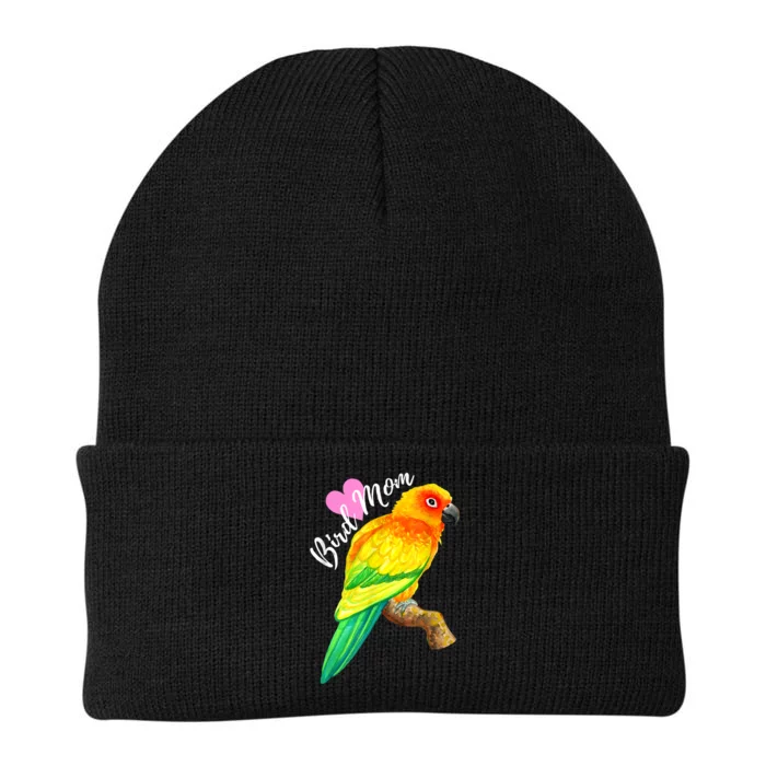 Parrot Bird Mom Sun Conure Watercolor Knit Cap Winter Beanie