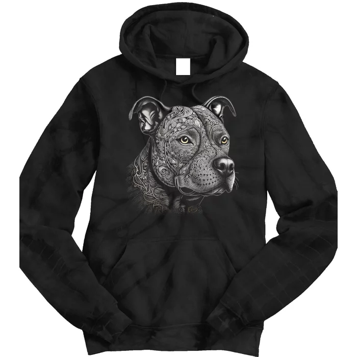 Pit Bull Mom Dog Lover Mandala Artistic Pitbull Owner Women Tie Dye Hoodie