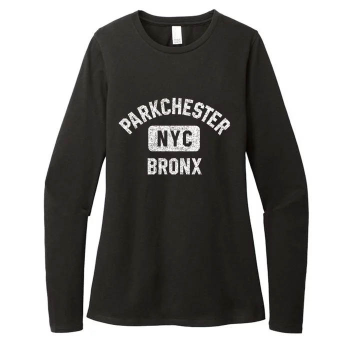 Parkchester Bronx Nyc Gym Style Distressed White Print Great Gift Womens CVC Long Sleeve Shirt