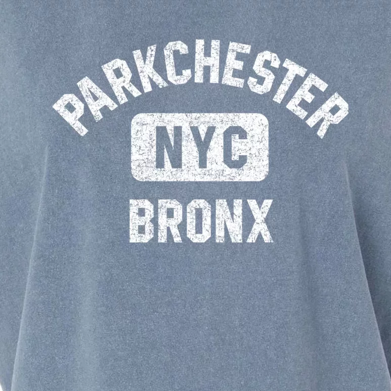 Parkchester Bronx Nyc Gym Style Distressed White Print Great Gift Garment-Dyed Women's Muscle Tee