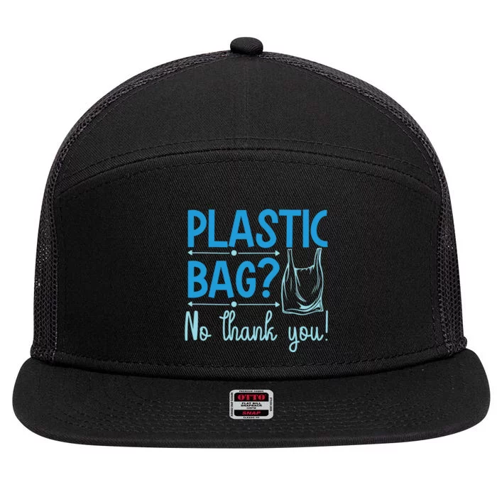 Plastic Bag No Thanks You 7 Panel Mesh Trucker Snapback Hat