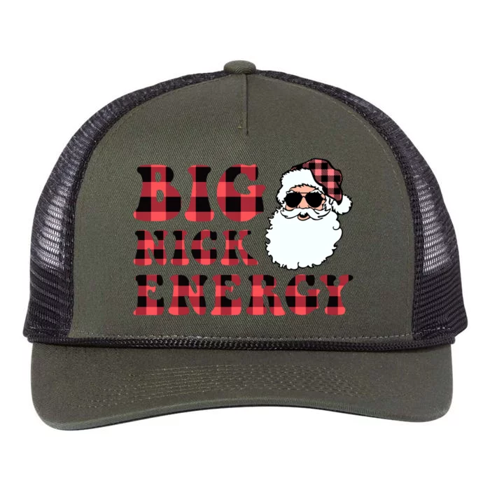 Plaid Big Nick Energy Santa Claus Funny Christmas Retro Rope Trucker Hat Cap