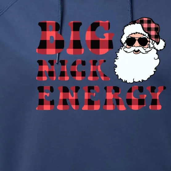 Plaid Big Nick Energy Santa Claus Funny Christmas Performance Fleece Hoodie