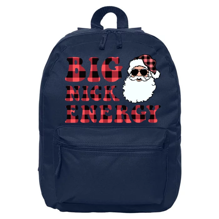 Plaid Big Nick Energy Santa Claus Funny Christmas 16 in Basic Backpack