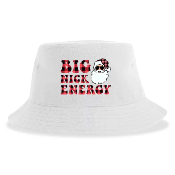 Plaid Big Nick Energy Santa Claus Funny Christmas Sustainable Bucket Hat