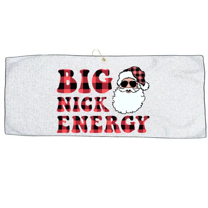 Plaid Big Nick Energy Santa Claus Funny Christmas Large Microfiber Waffle Golf Towel