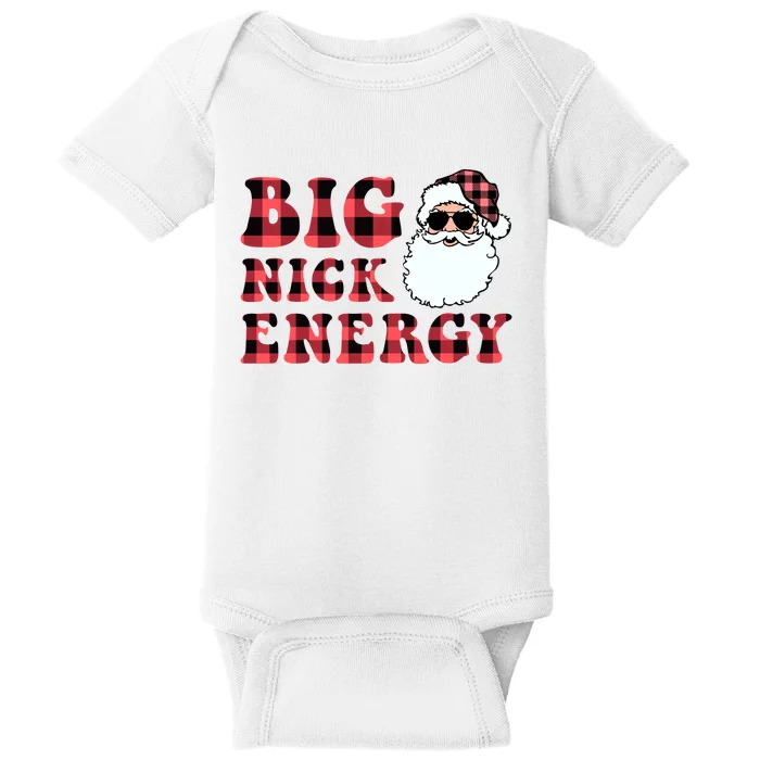 Plaid Big Nick Energy Santa Claus Funny Christmas Baby Bodysuit