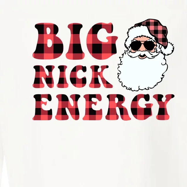 Plaid Big Nick Energy Santa Claus Funny Christmas Cropped Pullover Crew