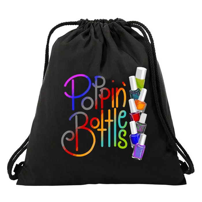 Popping Bottles Nail Polish Drawstring Bag