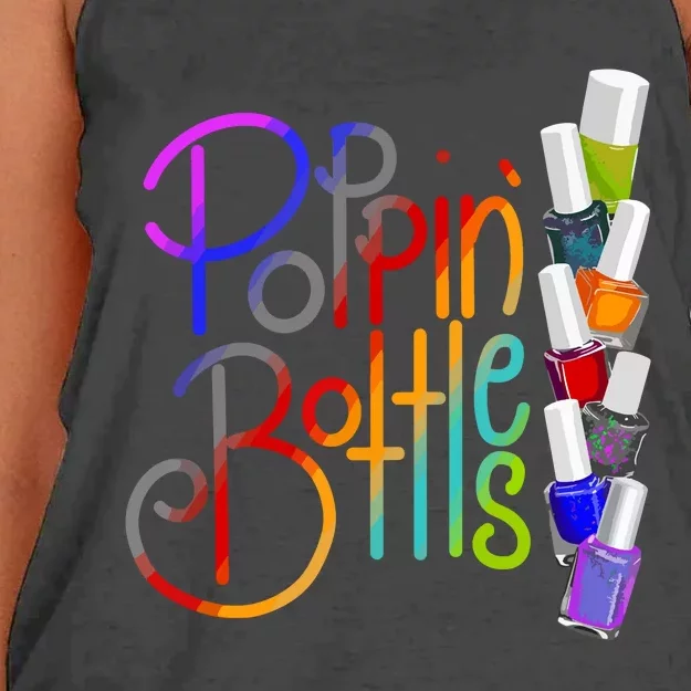 Popping Bottles Nail Polish Women's Knotted Racerback Tank