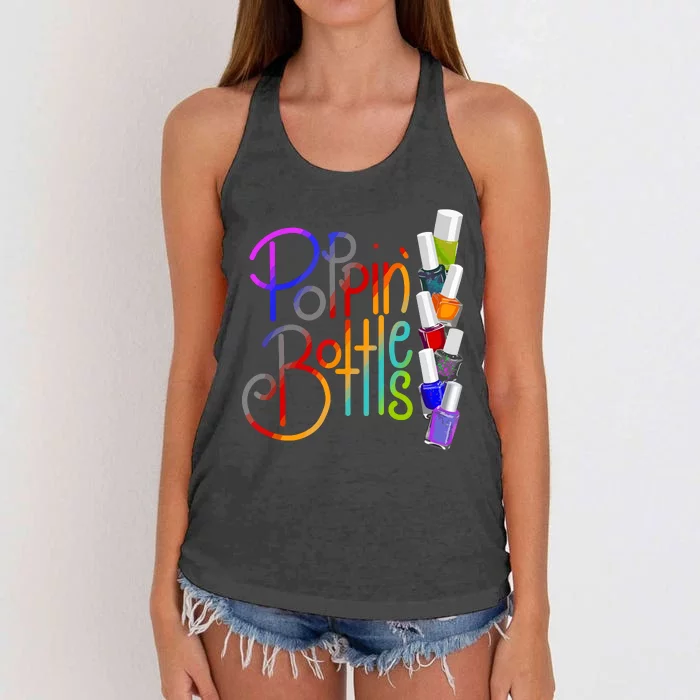 Popping Bottles Nail Polish Women's Knotted Racerback Tank