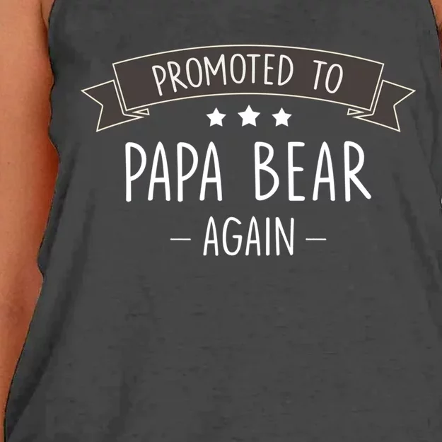 Papa Bear: New Promoted To Papa Bear Again Gift Women's Knotted Racerback Tank