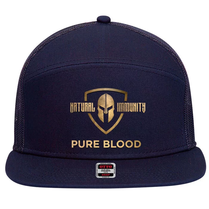 Pure Blood Natural Immunity 7 Panel Mesh Trucker Snapback Hat