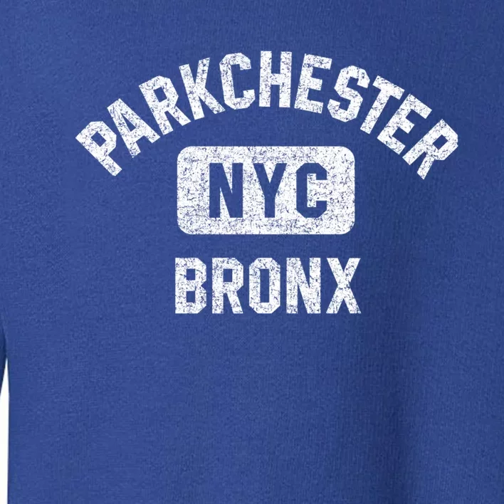 Parkchester Bronx Nyc Gym Style Distressed White Print Great Gift Toddler Sweatshirt