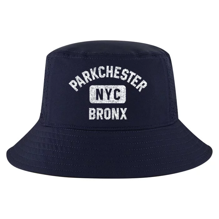 Parkchester Bronx Nyc Gym Style Distressed White Print Great Gift Cool Comfort Performance Bucket Hat