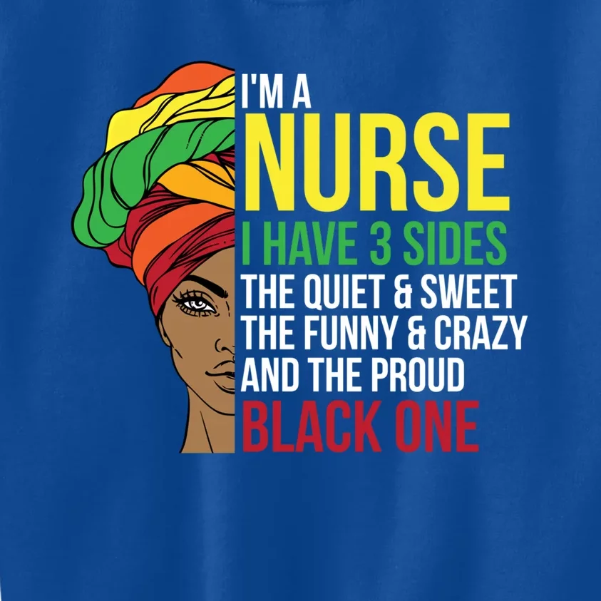 Proud Black Nurse Afro Cool Black History Month Gift Kids Sweatshirt