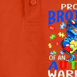 Proud Brother Of An Autism Warrior Dinosaur Cool Gift Dry Zone Grid Performance Polo