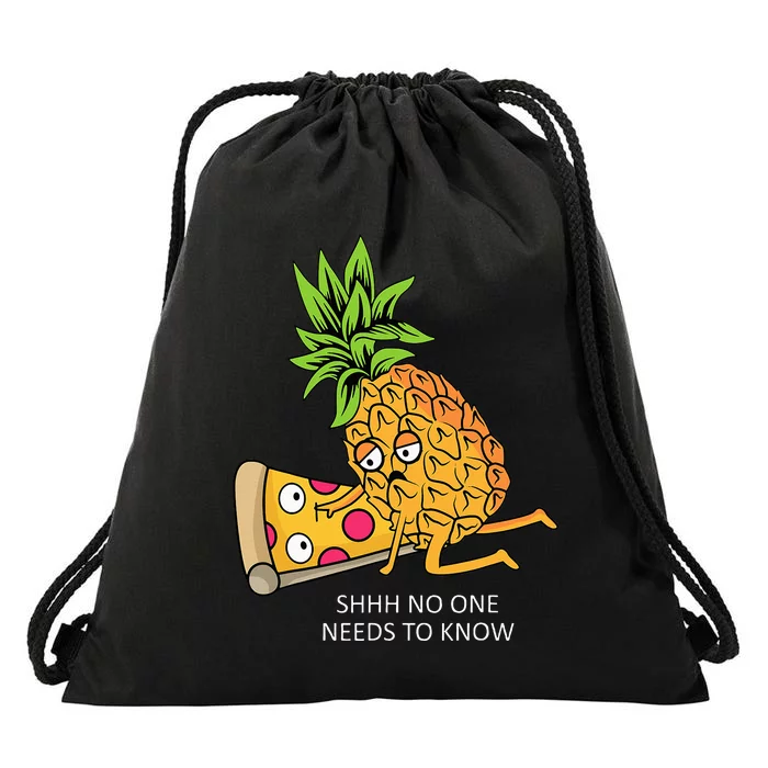 Pineapple Belongs On Pizza Lover Funny Food Pun Drawstring Bag