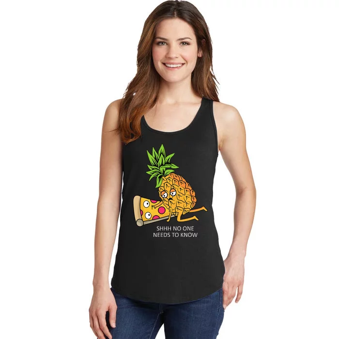 Pineapple Belongs On Pizza Lover Funny Food Pun Ladies Essential Tank