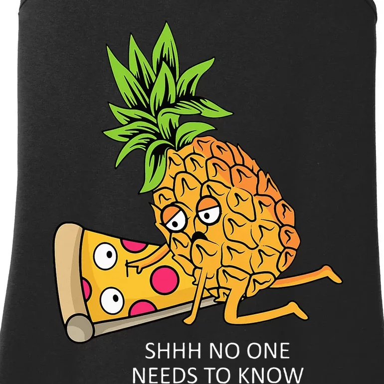 Pineapple Belongs On Pizza Lover Funny Food Pun Ladies Essential Tank