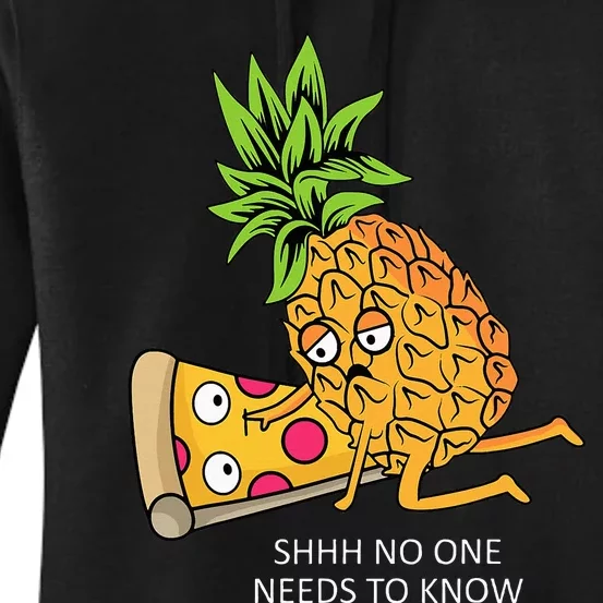 Pineapple Belongs On Pizza Lover Funny Food Pun Women's Pullover Hoodie