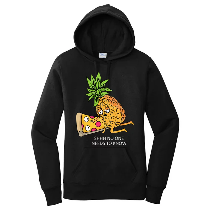 Pineapple Belongs On Pizza Lover Funny Food Pun Women's Pullover Hoodie