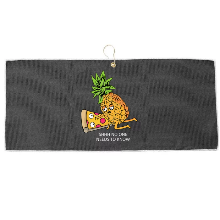 Pineapple Belongs On Pizza Lover Funny Food Pun Large Microfiber Waffle Golf Towel