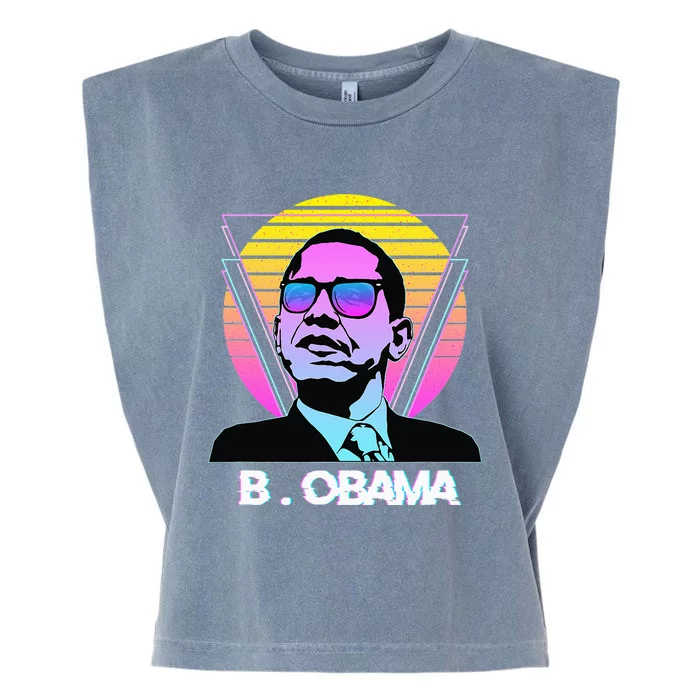 President Barack Obama Vintage Retro Vaporwave Sunglasses Garment-Dyed Women's Muscle Tee