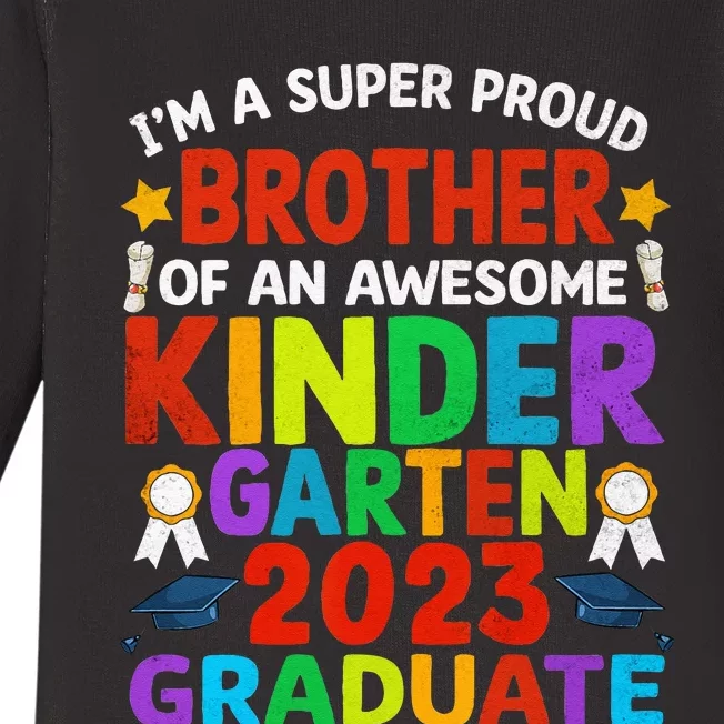 Proud Brother Of Awesome Kindergarten Graduated Graduation Baby Long Sleeve Bodysuit