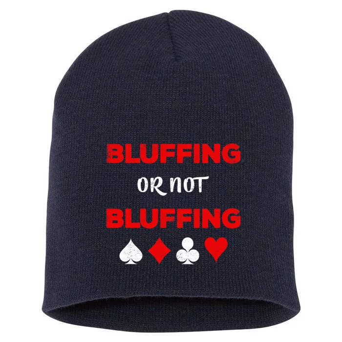 Poker Bluffing or Not Bluffing Casino Card Game Short Acrylic Beanie