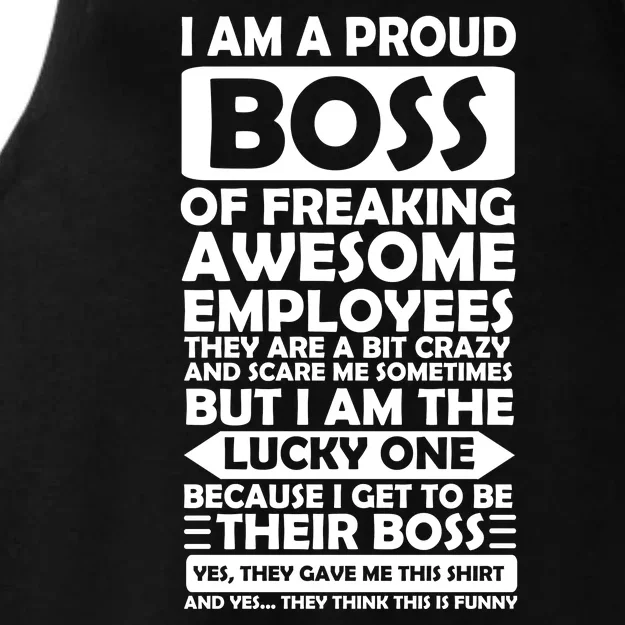 Proud Boss Of Freaking Awesome Employees Funny Gift Ladies Tri-Blend Wicking Tank